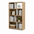Libreria a 4 ripiani in truciolare rovere chiaro e bianco 60 x 24 x 120 cm