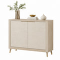 Credenza da sala da pranzo 2 ante rovere chiaro e avorio in MDF 100 x 40 x 85 cm