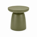 Tavolino laterale rotondo verde oliva in polipropilene Ø45 x H45 cm
