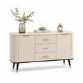 Credenza da soggiorno rettangolare avorio in MDF 160 x 40 x 85 cm con 2 ante e 3 cassetti