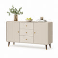 Credenza da sala da pranzo beige in MDF con 2 ante e 3 cassetti 160 x 40 x 80 cm