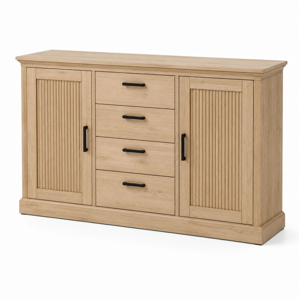 Credenza da sala da pranzo rovere chiaro MDF rettangolare 160 x 45 x 90 cm
